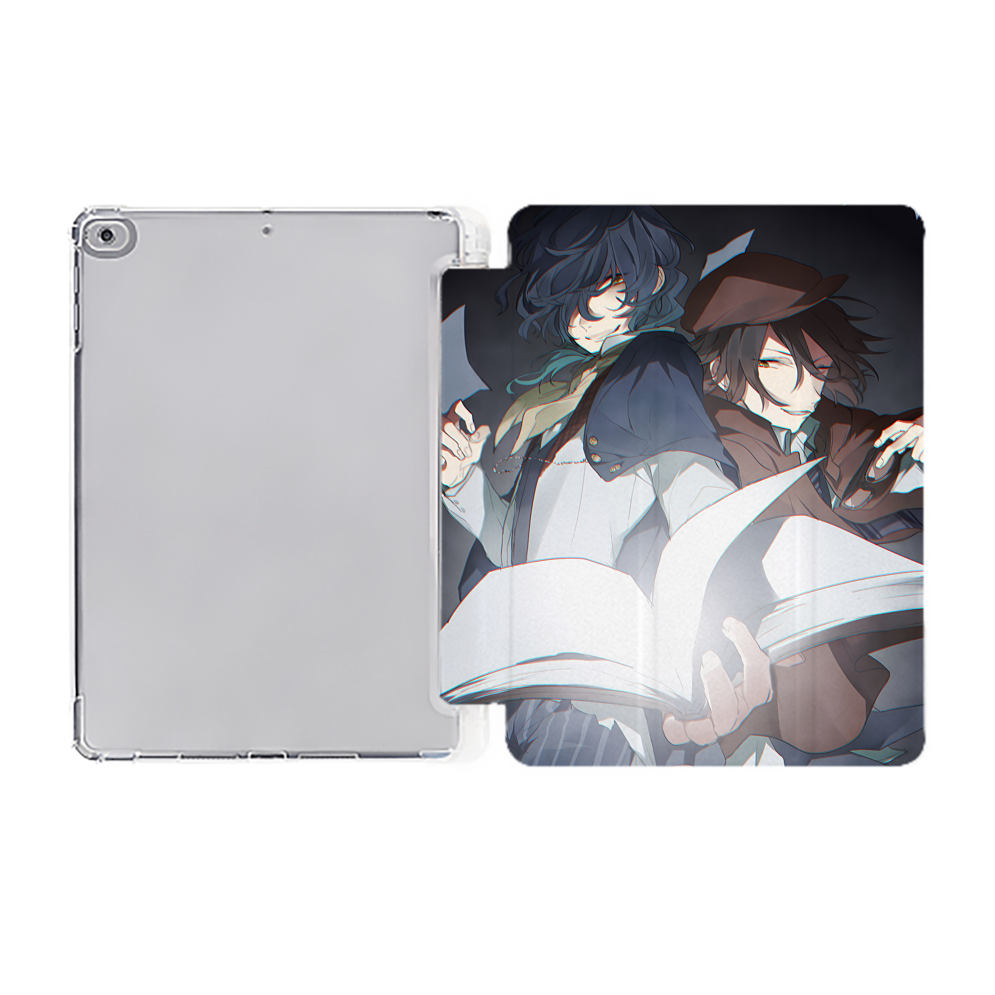 （画像用） 文豪ストレイドッグス Bungo Stray Dogs IPad ケース ペン収納付き 三つ折りスタンド PUレザー×シリコン 対応機種9.5/10.5/10.9インチ